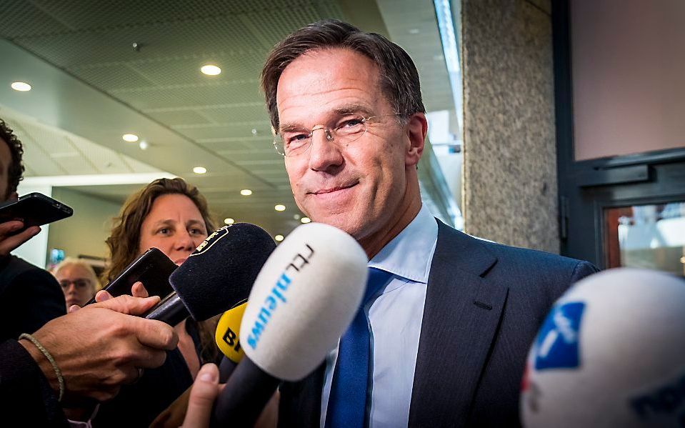 Mark Rutte  na afloop van het vragenuur in de Tweede Kamer. beeld ANP