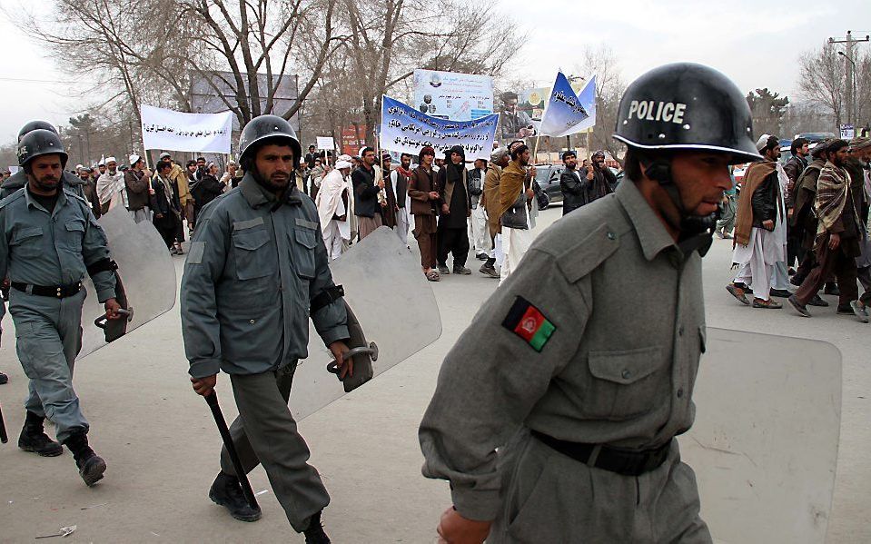 Afghaanse politiemensen.   Foto EPA