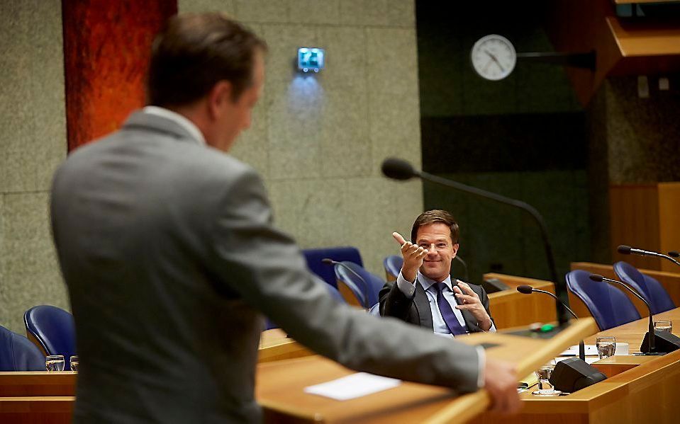 D66-leider Pechtold (L) en premier Rutte. beeld ANP