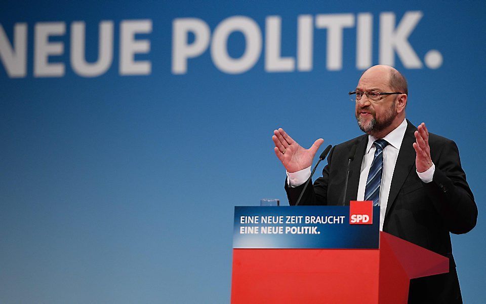 SPD-leider Schulz. beeld  AFP, Sascha Schuermann