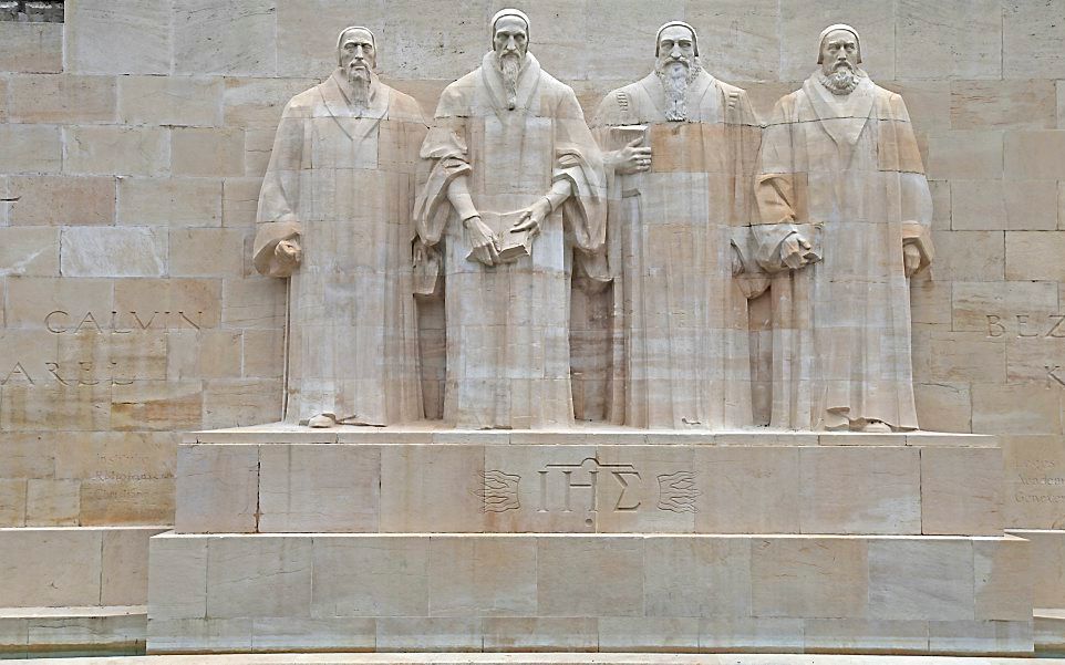 Het Reformatiemonument in Genève. Beeld iStock