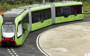 Een Chinese tram zonder rails. beeld Autonomous Rapid Transit