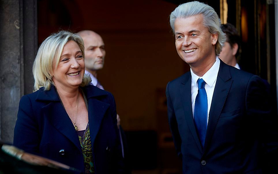 Wilders en Le Pen in Den Haag. Foto ANP