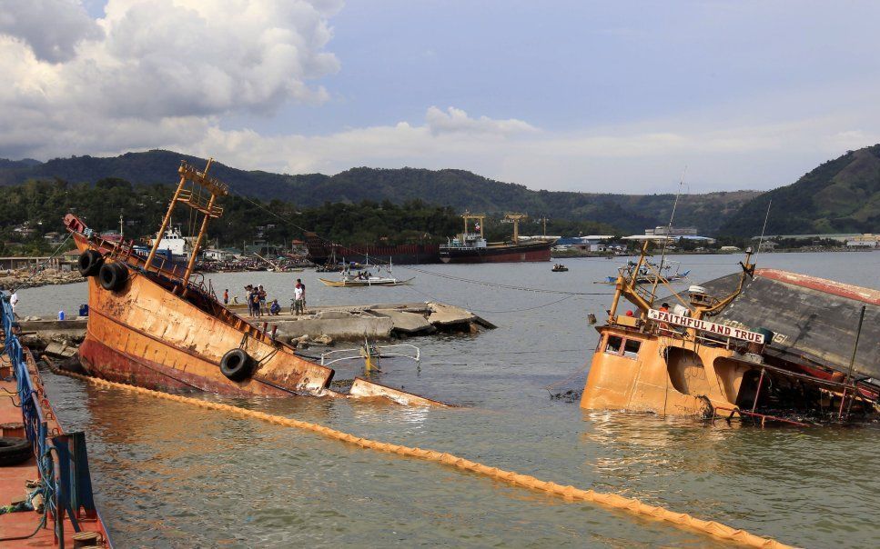 Ravage die tyfoon Conson aanrichtte. Foto EPA