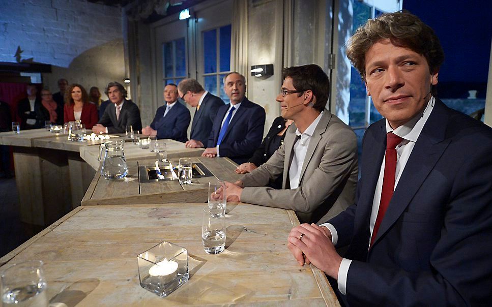 Lijsttrekkers voor de Europese verkiezingen tijdens debat bij Nieuwsuur. Foto ANP