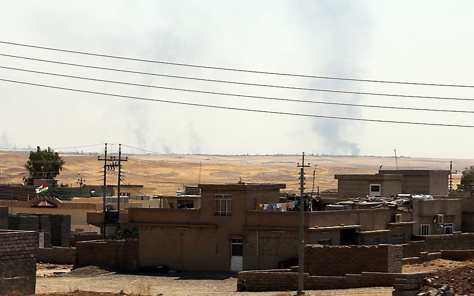 Beschietingen bij de dam van Mosul. Beeld AFP