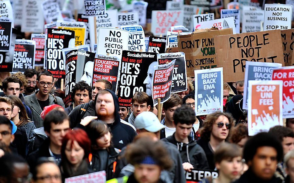 Studentenprotest Londen.  Foto EPA