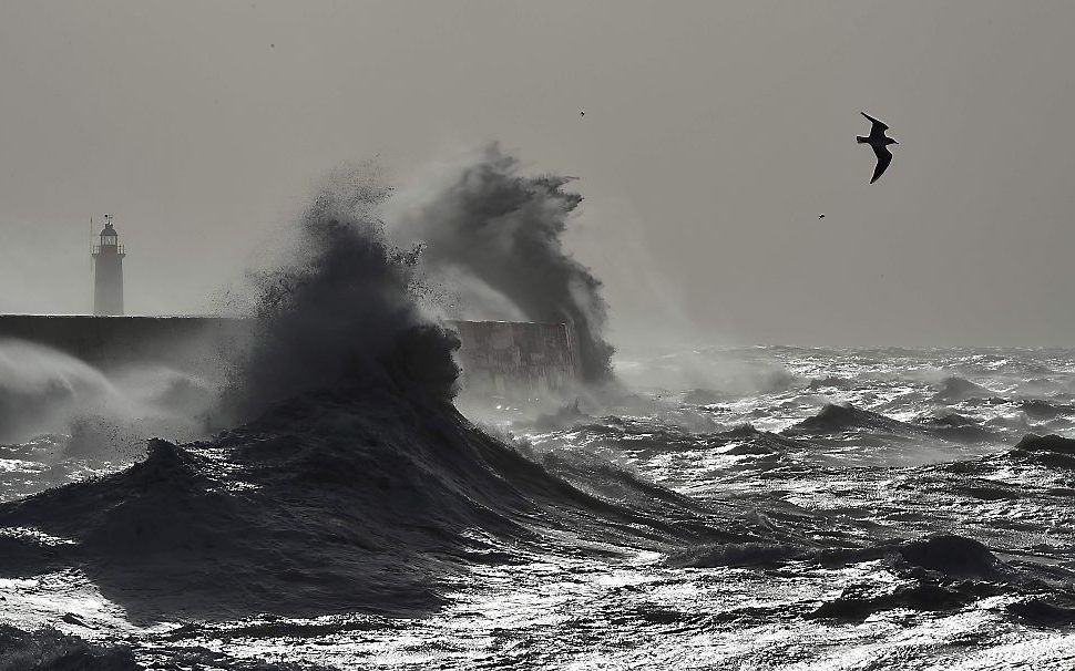 De kust bij het Engelse Newhaven, donderdag. beeld AFP