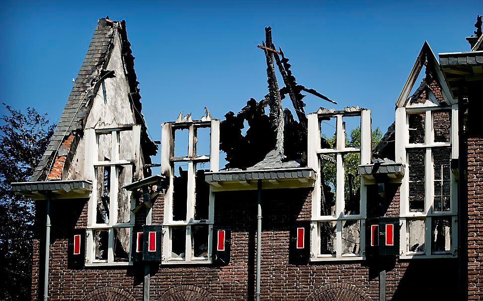 Het gemeentehuis in Waalre na de aanslag, juli 2012. beeld ANP