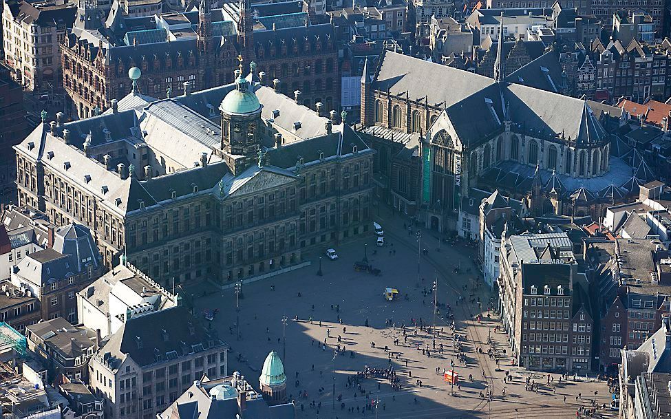 De Dam in Amsterdam, plaats van de kroning in april. Foto ANP