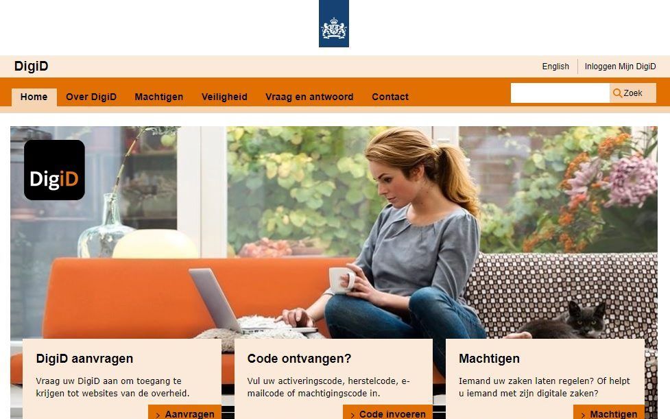 De homepage van Digid. beeld RD