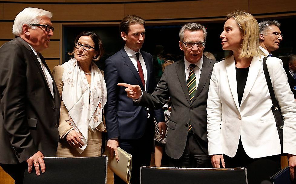 Spoedberaad met Europese ministers over de vluchtelingencrisis. beeld EPA