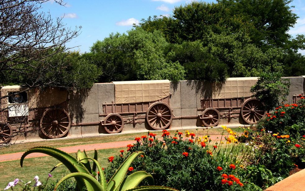 Deel van het Voortrekkersmonument in Pretoria, Zuid-Afrika. beeld Wikimedia Commons