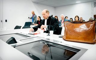 Wim Anker, advocaat van Robert M., voorafgaand aan de uitspraak van het hoger beroep tegen hoofdverdachte M. en diens partner Richard van O. in de Amsterdamse zedenzaak. Foto ANP