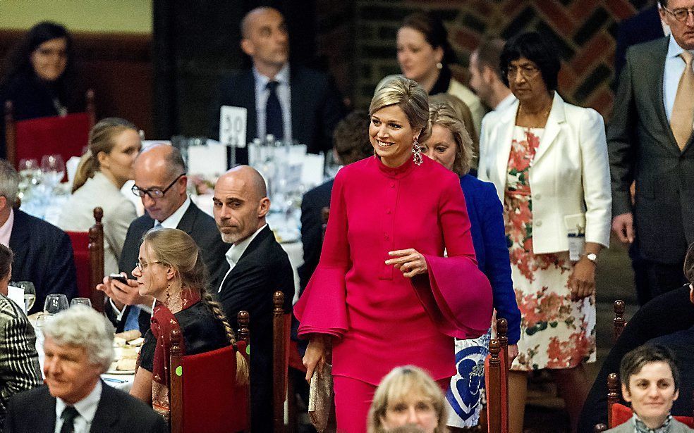 Koningin Maxima donderdagavond bij de homo-top in Den Haag. Foto ANP