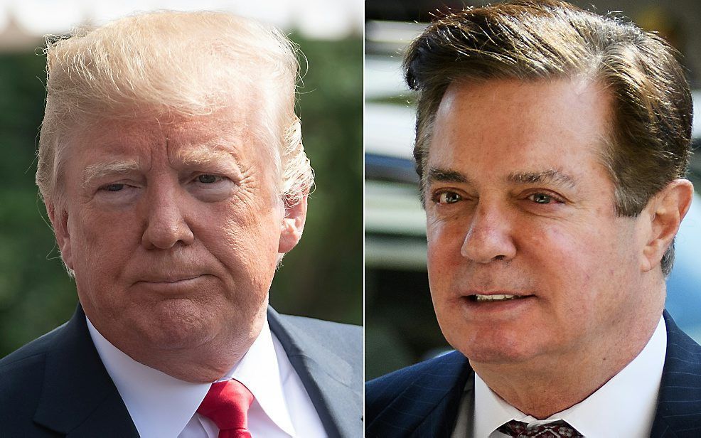 Trump en Manafort. beeld AFP