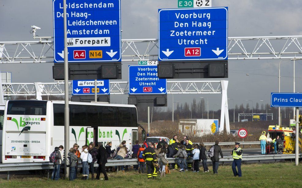 Busongeval op de A13. Foto ANP