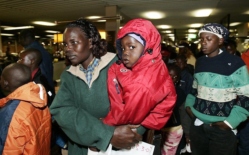 Asielzoekers op Schiphol. Foto ANP