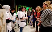Jonge vluchtelingen presenteren zich op een talentenmarkt in Utrecht. beeld ANP, Robin van Lonkhuijsen