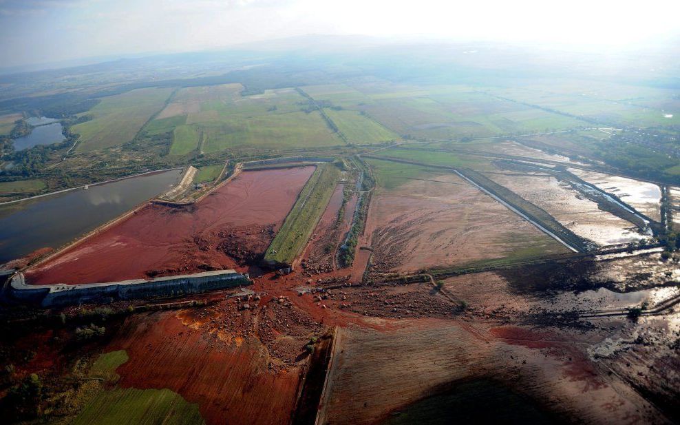 Luchtfoto van het rampgebied. Foto EPA