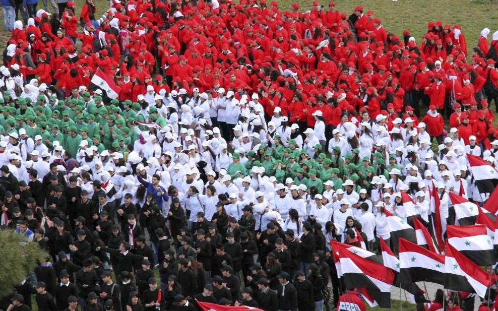 Pro-Assad demonstratie in Damascus. Foto ANP