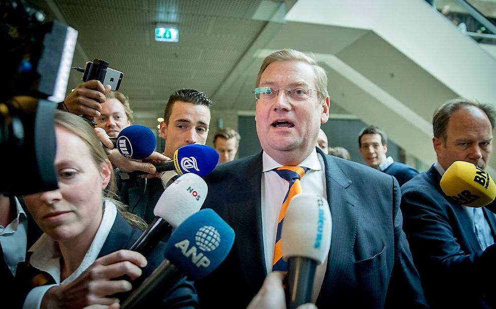 Minister Van der Steur voor zijn aftreden als minister. beeld ANP, Jerry Lampen