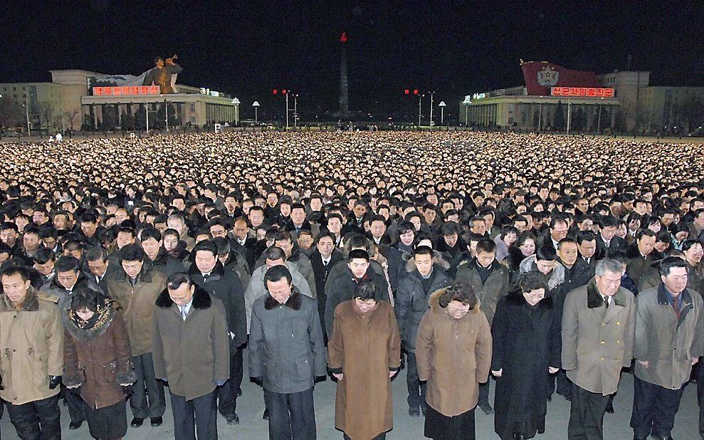 Noord-Koreanen rouwen. Foto EPA