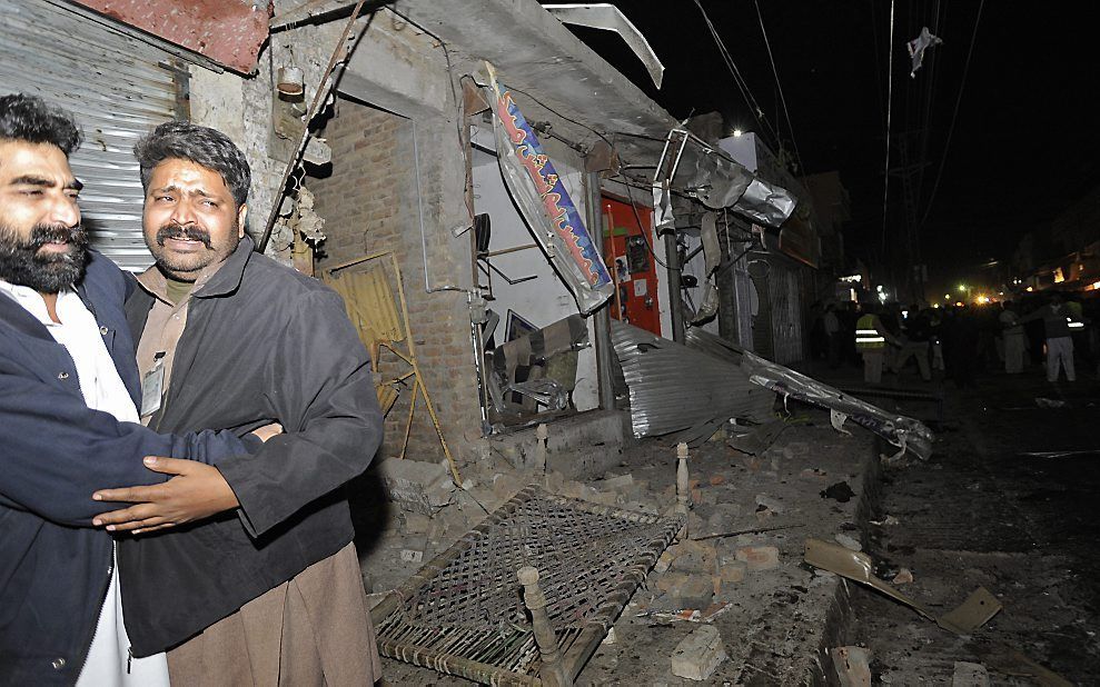 De plaats van de aanslag in Rawalpindi, Pakistan. Foto EPA