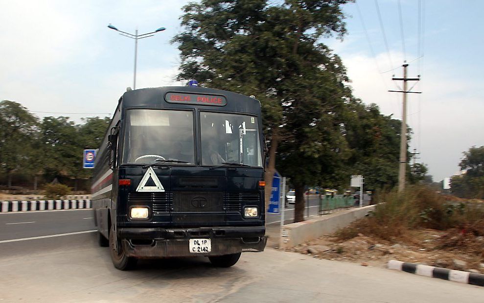 Politiebus in New Delhi. Foto EPA