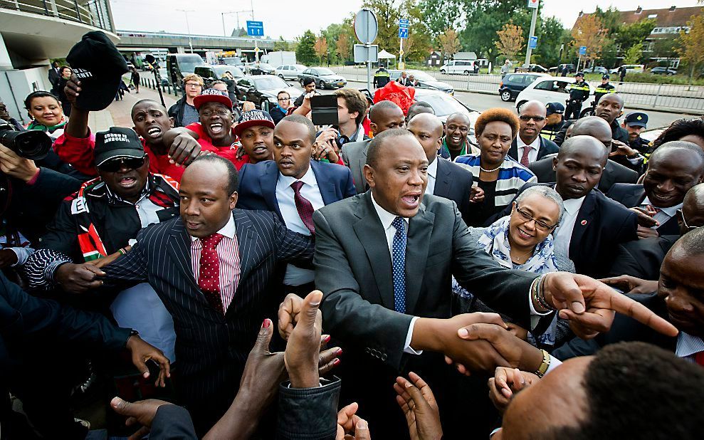 President Kenyatta woensdag bij het ICC in Den Haag. Beeld ANP