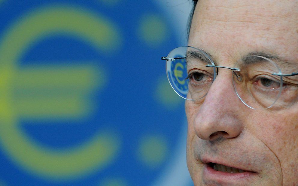 Mario Draghi, president van de ECB.   Foto EPA