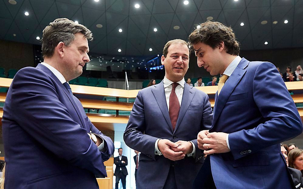 Emile Roemer, Lodewijk Asscher en Jesse Klaver (v.l.n.r.). beeld ANP