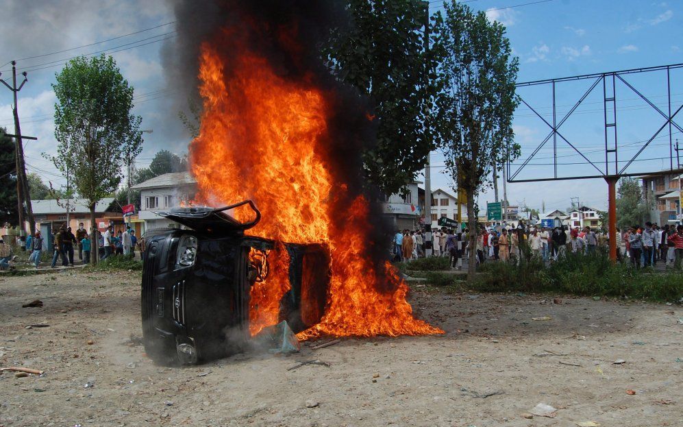 Het geweld in Kasjmir laait weer op. Foto EPA