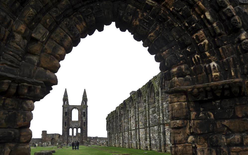 Ruïne van de kathedraal van St. Andrews, in Schotland. beeld RD