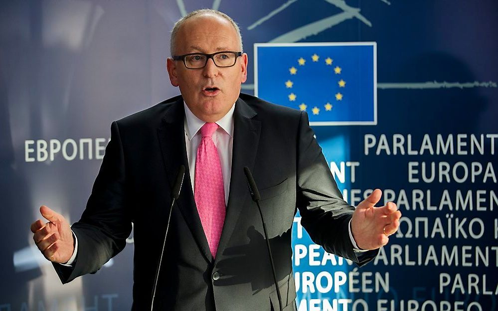 Minister Frans Timmermans van Buitenlandse Zaken is niet in moeilijkheden gekomen tijdens zijn bijna 3 uur durende ‘sollicitatiegesprek’ in het Europees Parlement (EP) dinsdag.  beeld ANP