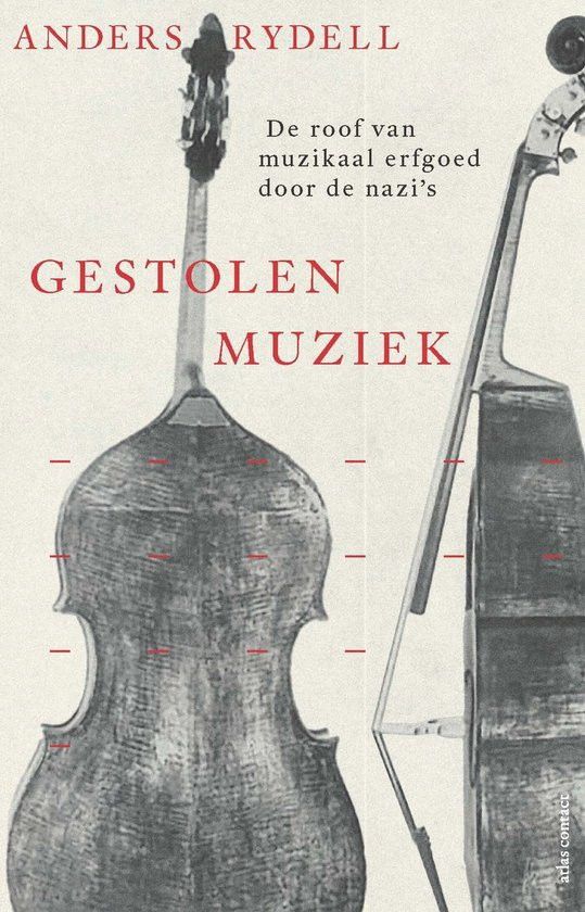 Boekomslag met zwart-witte illustratie van een cello. Het instrument is een keer van de zijkant te zien en een keer van de achterkant.