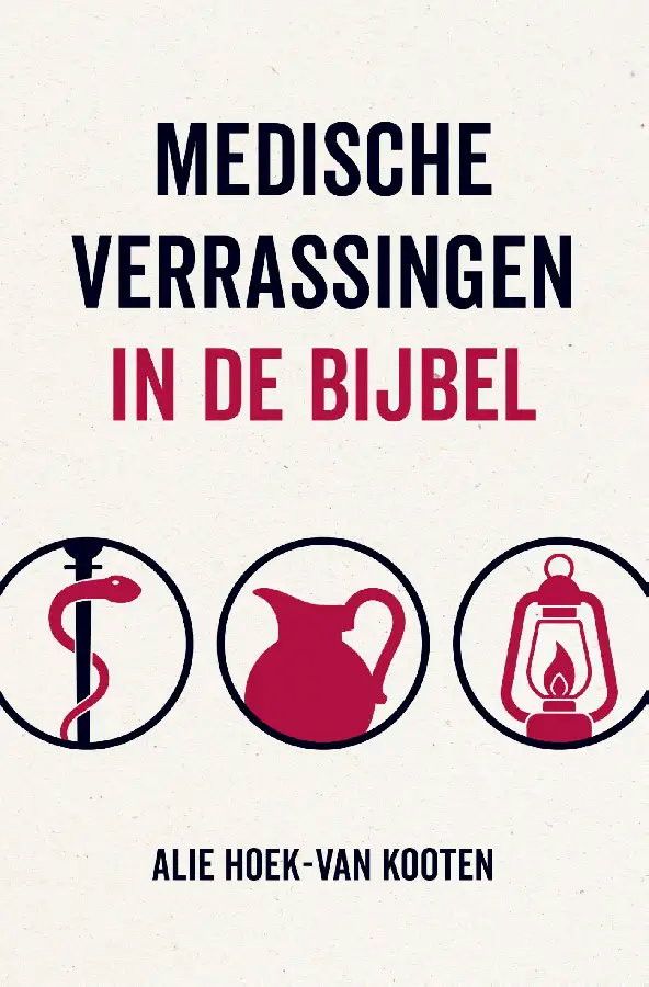 Boekomslag met  illustraties van een esculaap,  een kan en een lantaarn, elk omgeven door een zwarte cirkel.