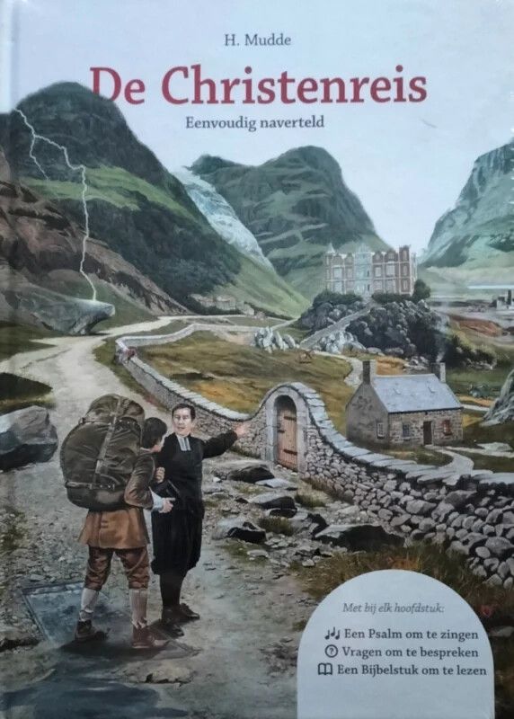 Titelblad met daarop twee mannen op een weg vol gesteente; de man links heeft een pak op zijn rug, de man rechts wijst in de verte.