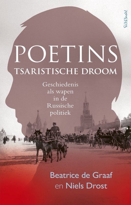 Boekomslag met paginagroot een zijaanzicht van Poetins hoofd. Ter hoogte van zijn kin het Kremlin en enkele paard-en-wagens. In een rode strook onderaan de namen van de auteurs. De titel staat in witte letters ter hoogte van zijn brein.